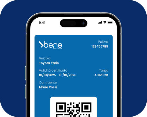 Card digitale del certificato di assicurazione all'interno del digital wallet