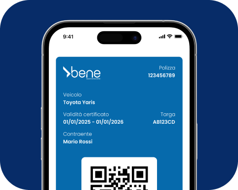 Card digitale del certificato di assicurazione all'interno del digital wallet